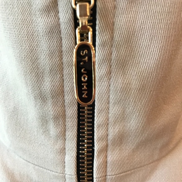 💖HOST PICK💖NWOT St. John Cotton Khaki Short Trench Coat - Picture 6 of 11